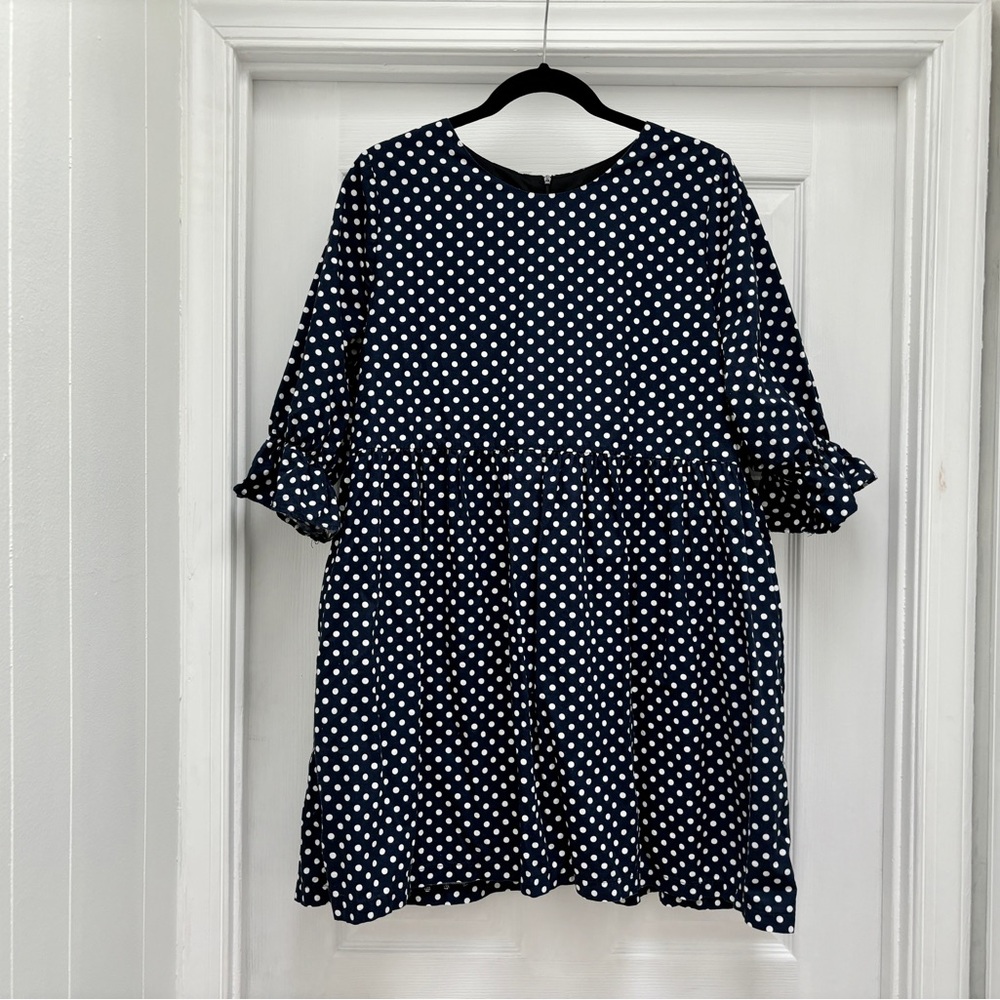 Mod Dolly London Polka Dot Mini Dress Size L